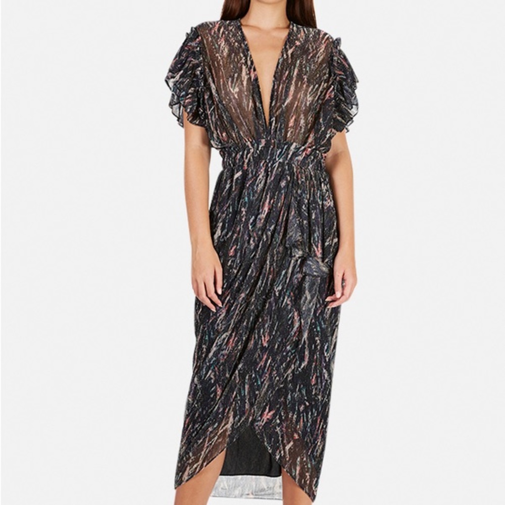 Iro Metallic sheer dress